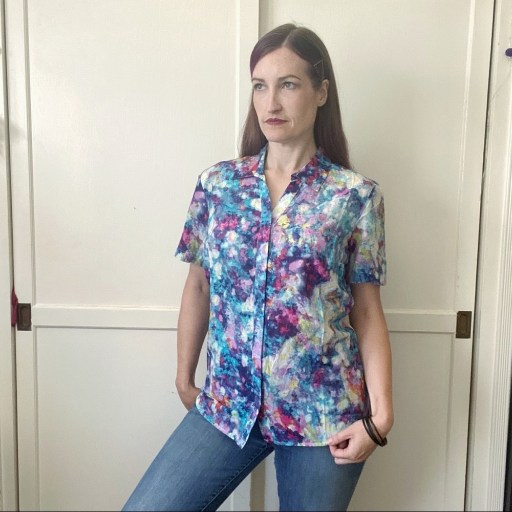 Chico’s Watercolor Garden Shirt-brand new with tags